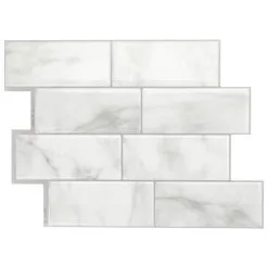 Tuiles Autocollantes 3D Metro Carrera Par Smart Tiles, 11,56 Po X 8,38 Po, Paquet De 4