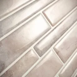 Tuiles Murales Autocollantes 3D Milano Todi De Smart Tiles, 10 Po X 11 Po, Beige/gris, Résine Multifinis, 4 Pièces -Plancher De Vinyle Soldes 00465183e L