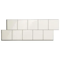 Carreaux Autocollants Square Velden Smart Tiles 8,23 Po X 22,29 Po Blanc Paquet De 2