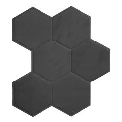 Carreaux Autocollants Hexa Walton Smart Tiles 9,56 Po X 10,61 Po Noir Mat Paquet De 4