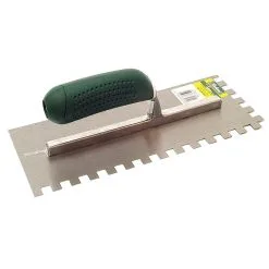 Truelle Crénelée Richard, Dents Carrées De 1/2 Po, Lame En Acier Au Carbone, 11 Po L. X 4 1/2 Po L.