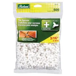 Cales D'espacement Flexibles Pour Carrelage Richard, Blanches, Plastique, Paquet De 500, 3/16 Po L.