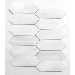 Carrelage De Marbre à Mosaïque Ovale Avenzo Trustone, 10,12 Po X 12,1 Po, Blanc