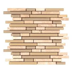 MONO SERRA GROUP Mosaïque De Verre Travertino Beige, 12" X 12", 5 Pi2 / Boîte