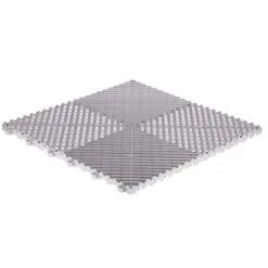 Tuile De Plancher Pour Garage CarTrax Rib Par Swisstrax, 15,75 Po X 15,75 Po, Perle Argentée, 6 Pièces