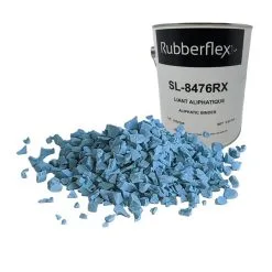 Ensemble De Granules De Caoutchouc Et De Liant Aliphatique De Rubberflex, 40 Pi2, Bleu Bébé