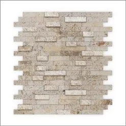 Échantillon De Tuile Murale 4 Po X 4 Po Pierre Naturelle Beige Linéaire 3X Faster, SpeedTiles