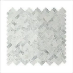 Échantillon De Tuile Murale 4 Po X 4 Po Pierre Naturelle Blanc Chevron 3X Faster De SpeedTiles
