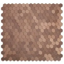 Échantillon De Tuile Autocollante Hexagonia 3x Plus Rapide De 4 po X 4 po En Aluminium Par Speedtiles, Cuivre Foncé
