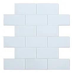 Échantillon De Tuile Autocollante Chardonnay 2x Plus Rapide De 4 po X 4 po En Verre Par Speedtiles, Blanc