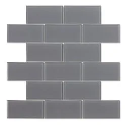 Échantillon De Tuile Autocollante Brunello 2x Plus Rapide De 4 po X 4 po En Verre Par Speedtiles, Gris