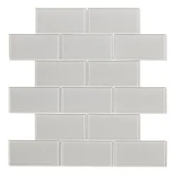 Échantillon De Tuile Murale En Verre Shiraz De Speedtiles, 4 Po X 4 Po, Gris Pâle