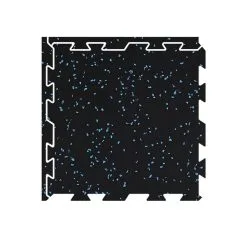 Tapis En Caoutchouc FitFloor Noir Moucheté De Bleu Emboîtable De 0,3 Po X 24 Po X 24 Po