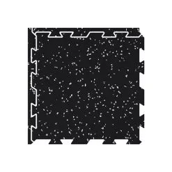 Tapis En Caoutchouc FitFloor Noir Moucheté De Gris Emboîtable De 0,3 Po X 24 Po X 24 Po