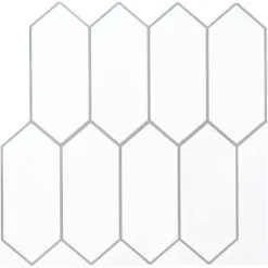 Dosseret Traditionnel Blanc Autocollant 10 Po X 10 Po De WallPops, Paquet De 4