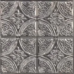 Dosseret En Fausses Tuiles Autocollantes Inspirées Style Argenté Par InHome, Paquet De 4