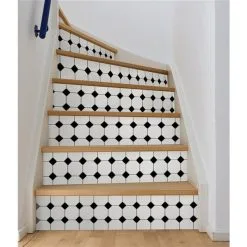 Dosseret Moderne Noir Et Blanc Autocollant 10 Po X 10 Po De WallPops, Paquet De 4 -Plancher De Vinyle Soldes 331038250 AlternateImage4 l