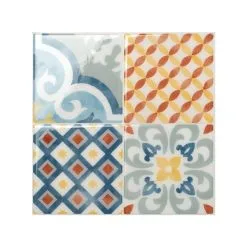 Tuiles Autocollantes Vintage Almada De 9 Po X 9 Po Multicolores Par Smart Tiles, Paquet De 4