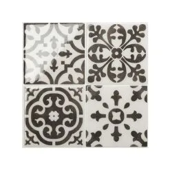 Tuiles Autocollantes Vintage Argos De 9 Po X 9 Po Noir Et Blanc Par Smart Tiles, Paquet De 4