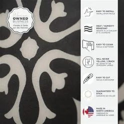 Tuiles Autocollantes Vintage Giron Nera De 7 3/4 Po X 9 Po Noir Et Gris Par Smart Tiles, Paquet De 4 -Plancher De Vinyle Soldes 331061576 AlternateImage2 l
