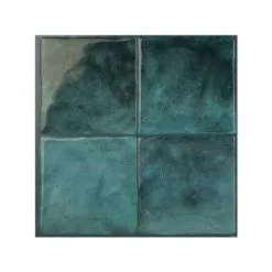 Tuiles Autocollantes Zellige Costa De 9 Po X 9 Po Vertes Par Smart Tiles, Paquet De 4