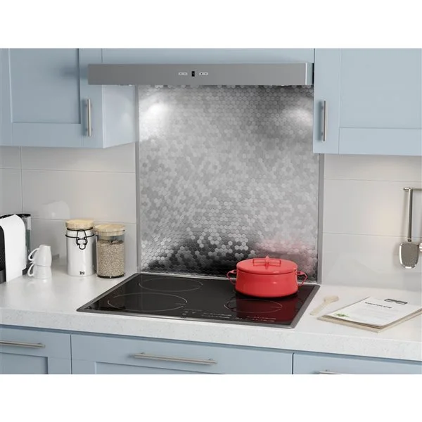 Carreau De Mosaïque Autocollant Pour Dosseret Hex II Par SpeedTiles De 30 Po X 30 Po En Métal Brossé Argent 3 Carreau De Mosaïque Autocollant Pour Dosseret Hex II Par SpeedTiles De 30 Po X 30 Po En Métal Brossé Argent – Image 3