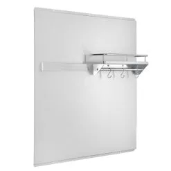 Dosseret En Acier Inoxydable 30,6 X 29,5 po Ancona Avec Bande Aimantée, Rail à Crochets Et étagère