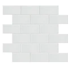 Carreaux Mosaïques Muraux En Verre Blanc De 12 Po X 14 Po Par Faber
