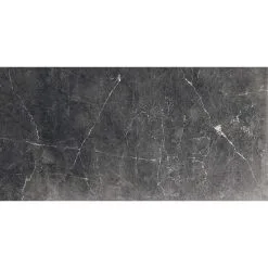 ALLEN + ROTH Carreau De Porcelaine Pour Plancher Et Murs American Villa, 12 Po X 24 Po, Marbre Veiné Noir -Plancher De Vinyle Soldes 57975002c L