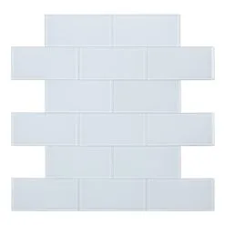 Carreaux Auto-adhésifs En Verre Speedtiles Chianti 11,57 Po X 11,34 Po Blanc Boîte De 6
